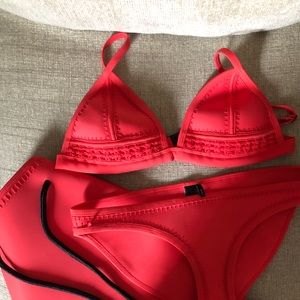 Red Triangl bikini top and bottom